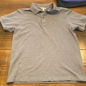 lacoste polo tag sz 14. Fits more like a 12. Blue/gray